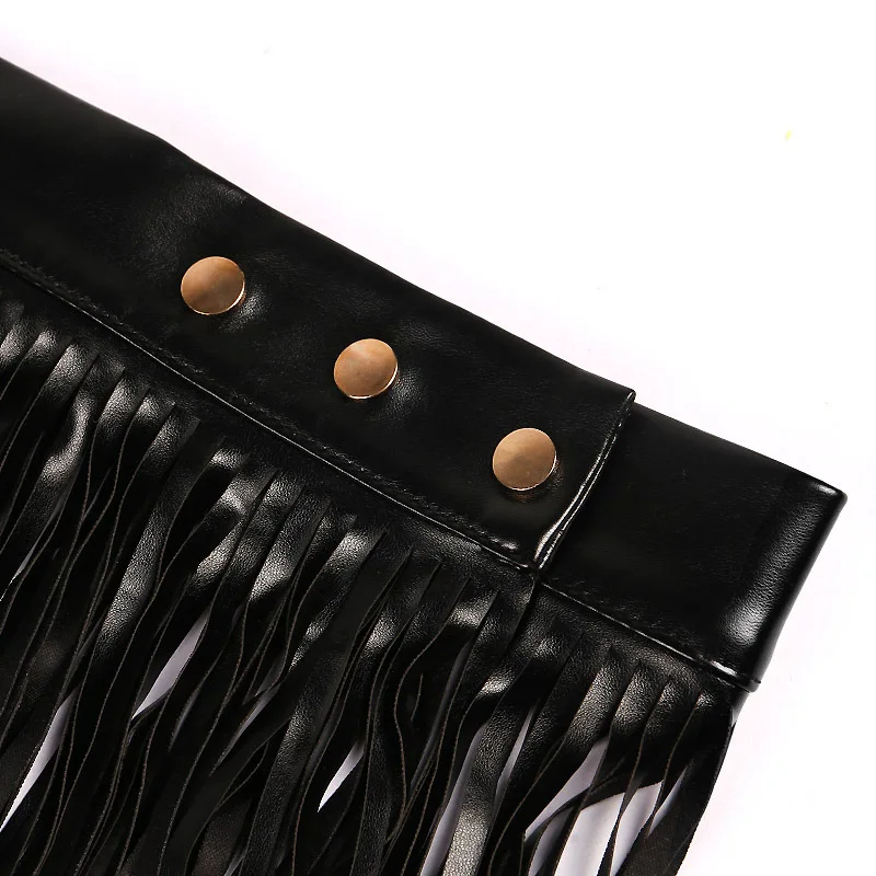 Black Mini Tassel Skirt Women Adjustable Faux Leather Waistband Fringe Nightclub Costume Sexy High Street Skirts
Black Mini Tassel Skirt Women Adjustable Faux Leather Waistband Fringe Nightclub Costume Sexy High Street Skirts