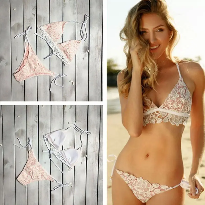 Hirigin Sexy Lace Bikini Set Women Swimwear 2019 New Bandage Biquini Halter Push Up Padded Swimsuit Women Bathing Suit Beachwear
Hirigin Sexy Lace Bikini Set Women Swimwear 2019 New Bandage Biquini Halter Push Up Padded Swimsuit Women Bathing Suit Beachwear