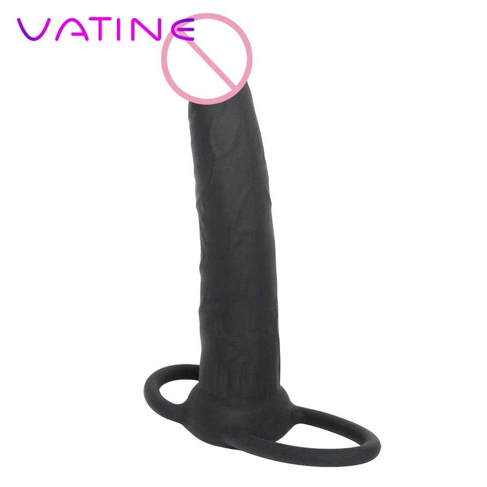 VATINE черный фаллоимитатор 5 ''двойное носимых пенис интимные игрушки для женщин