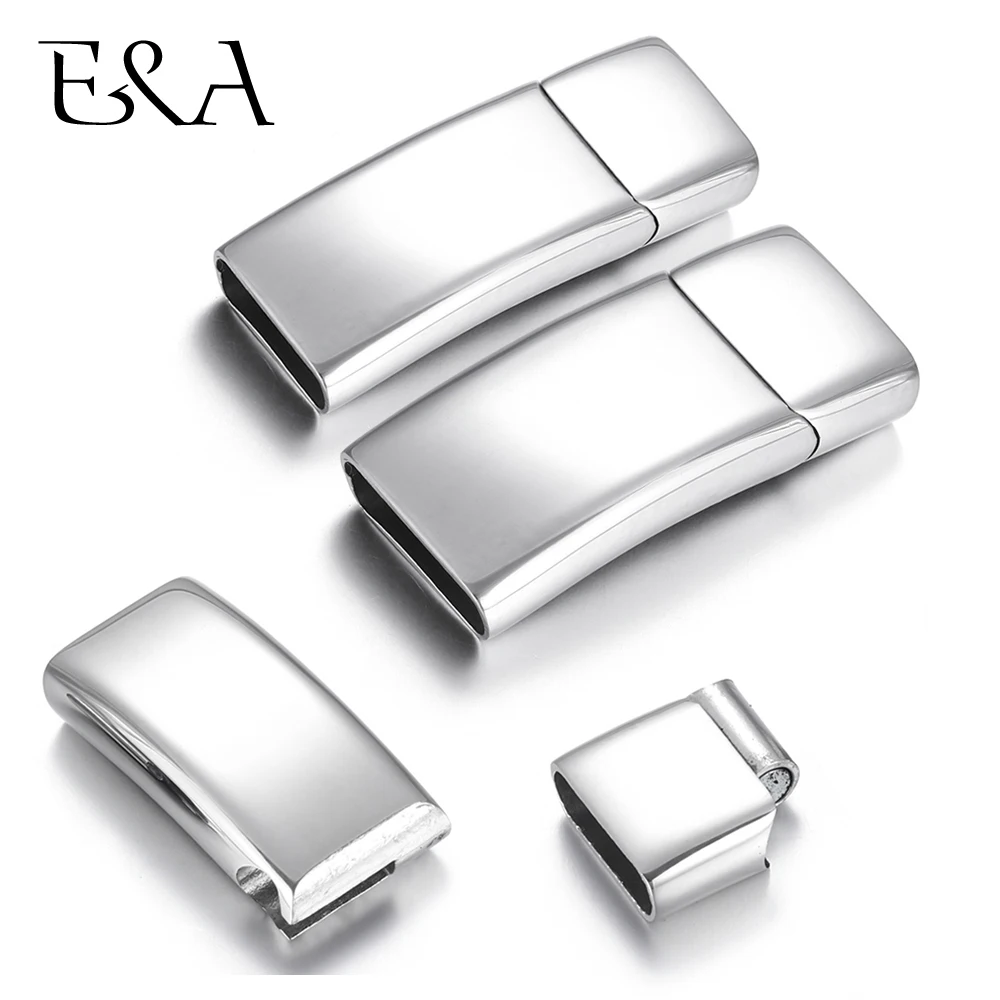 

Stainless Steel Magnetic Clasp Mirror Polished Hole 10*4mm 12*4mm Leather Cord Clasps Magnet Buckle DIY Jewelry Bracelet Making