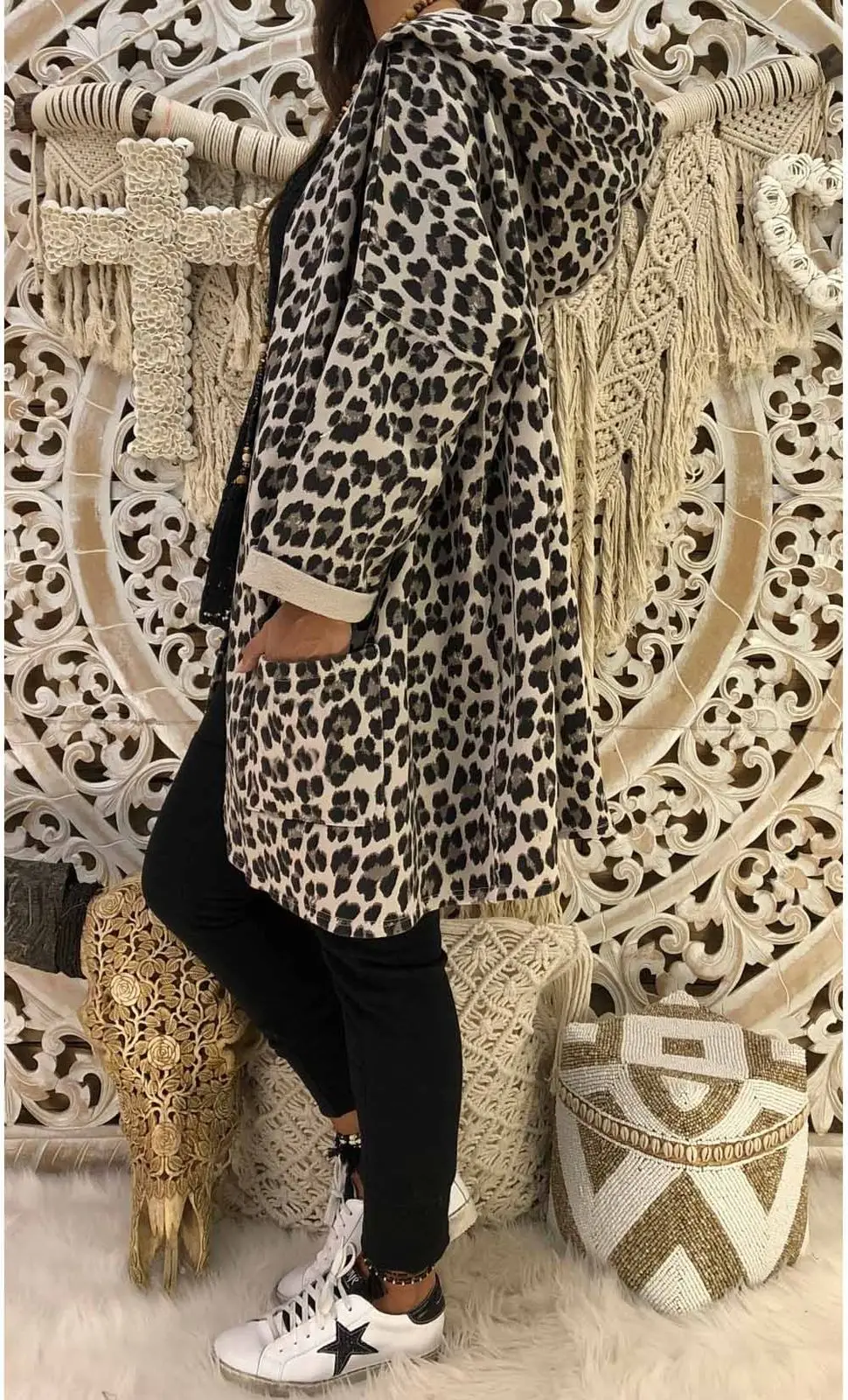 New Fashion Womens Lady Leopard Hooded Long Coat Cardigan Loose Outwear Kimono Trench
New Fashion Womens Lady Leopard Hooded Long Coat Cardigan Loose Outwear Kimono Trench