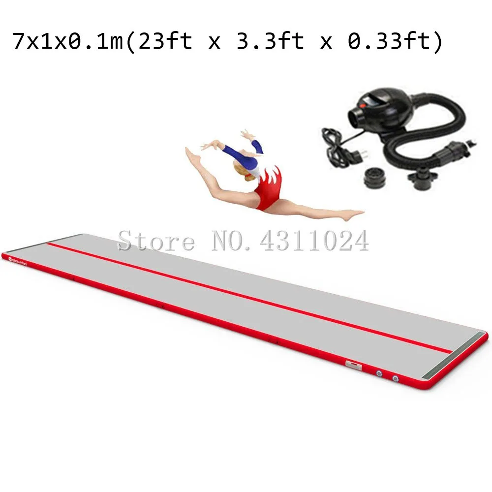 

Free Shipping 7x1x0.1m Red Inflatable Gymnastics Mattress Gym Tumble Airtrack Floor Tumbling Air Track With a Pump