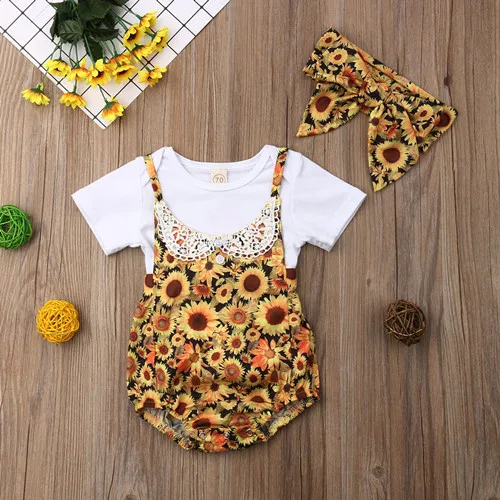3PCS Newborn Baby Girls Cute Sunsuit Clothes Summer Colorful Sunflowers Tops Romper Floral Pants Headband Outfit Clothes Set
3PCS Newborn Baby Girls Cute Sunsuit Clothes Summer Colorful Sunflowers Tops Romper Floral Pants Headband Outfit Clothes Set