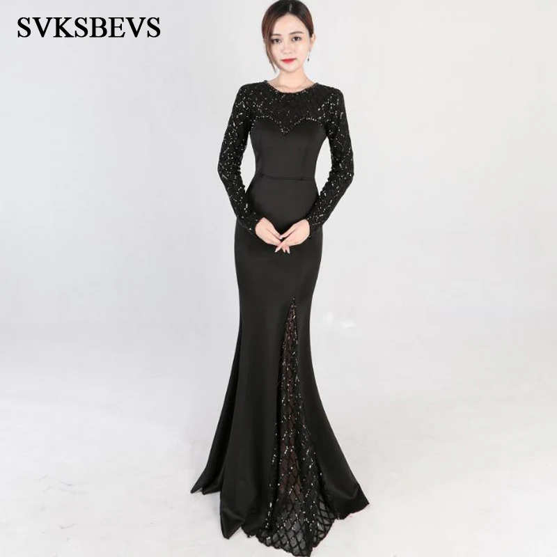 Женское длинное платье-Русалка SVKSBEVS, элегантное вечернее облегающее платье с круглым вырезом, длинными рукавами и молнией на спине, 2019
Женское длинное платье-Русалка SVKSBEVS, элегантное вечернее облегающее платье с круглым вырезом, длинными рукавами и молнией на спине, 2019