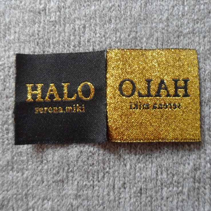 Customize clothing labels woven lables /garment labels clothing tags labels customized Gold thread woven label
Customize clothing labels woven lables /garment labels clothing tags labels customized Gold thread woven label