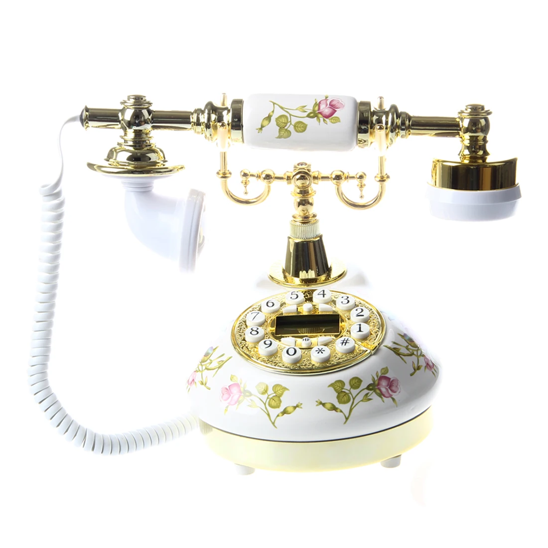 Старинный дизайнерский телефон винтажный телескоп керамический MS-9100 цветочный