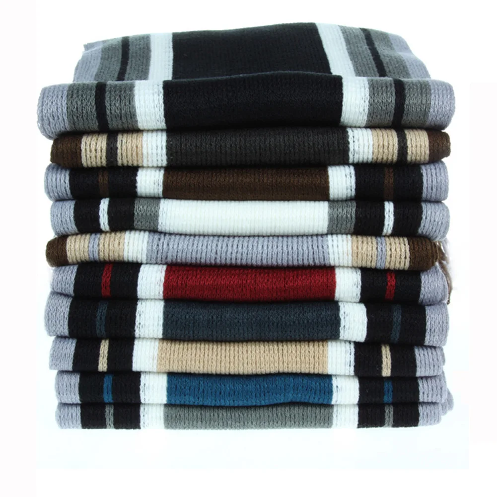 Men's Winter Warm Knitted Wool Striped Scarf With Tassels Fashion Casual Quality Soft Couple Long Shawl Scarves Keep Warm 180cm
Men's Winter Warm Knitted Wool Striped Scarf With Tassels Fashion Casual Quality Soft Couple Long Shawl Scarves Keep Warm 180cm