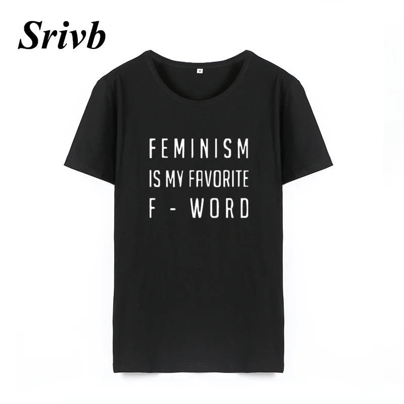 Женская футболка в стиле Харадзюку Srivb Feminism F Word свободная хип хоп летняя забавная