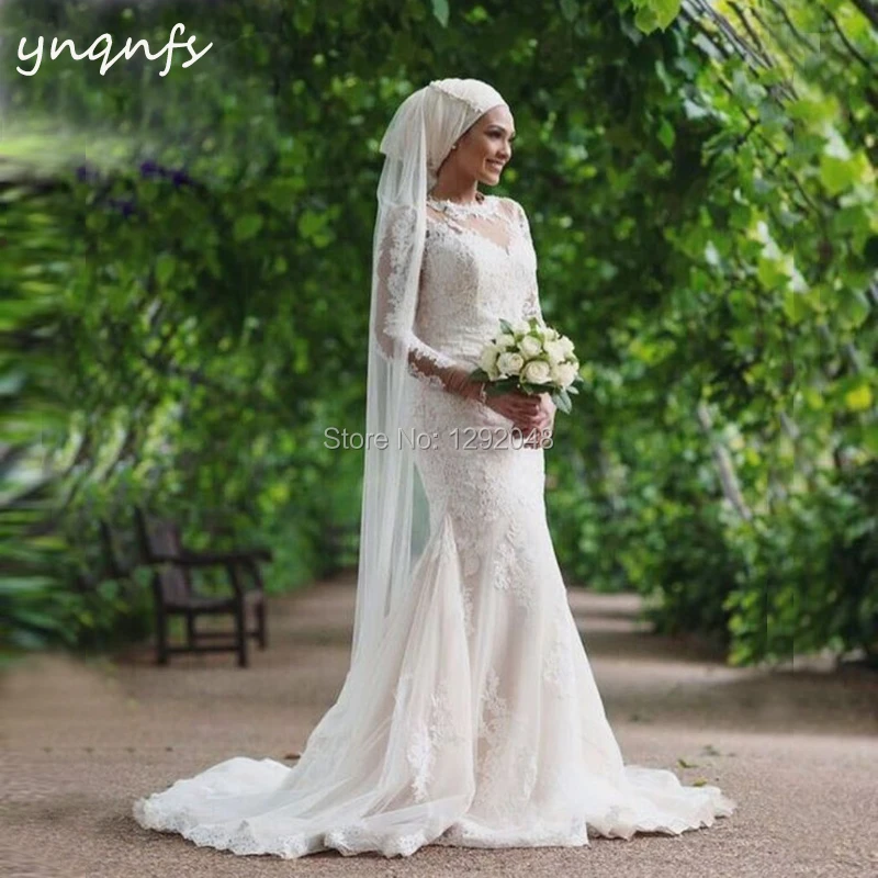 YNQNFS MW35 Robe de Mariee Dubai Long Sleeve Lace Appliques With Veil Hijab Gown Modest Bridesmaids Dresses Mermaid 2019
YNQNFS MW35 Robe de Mariee Dubai Long Sleeve Lace Appliques With Veil Hijab Gown Modest Bridesmaids Dresses Mermaid 2019
