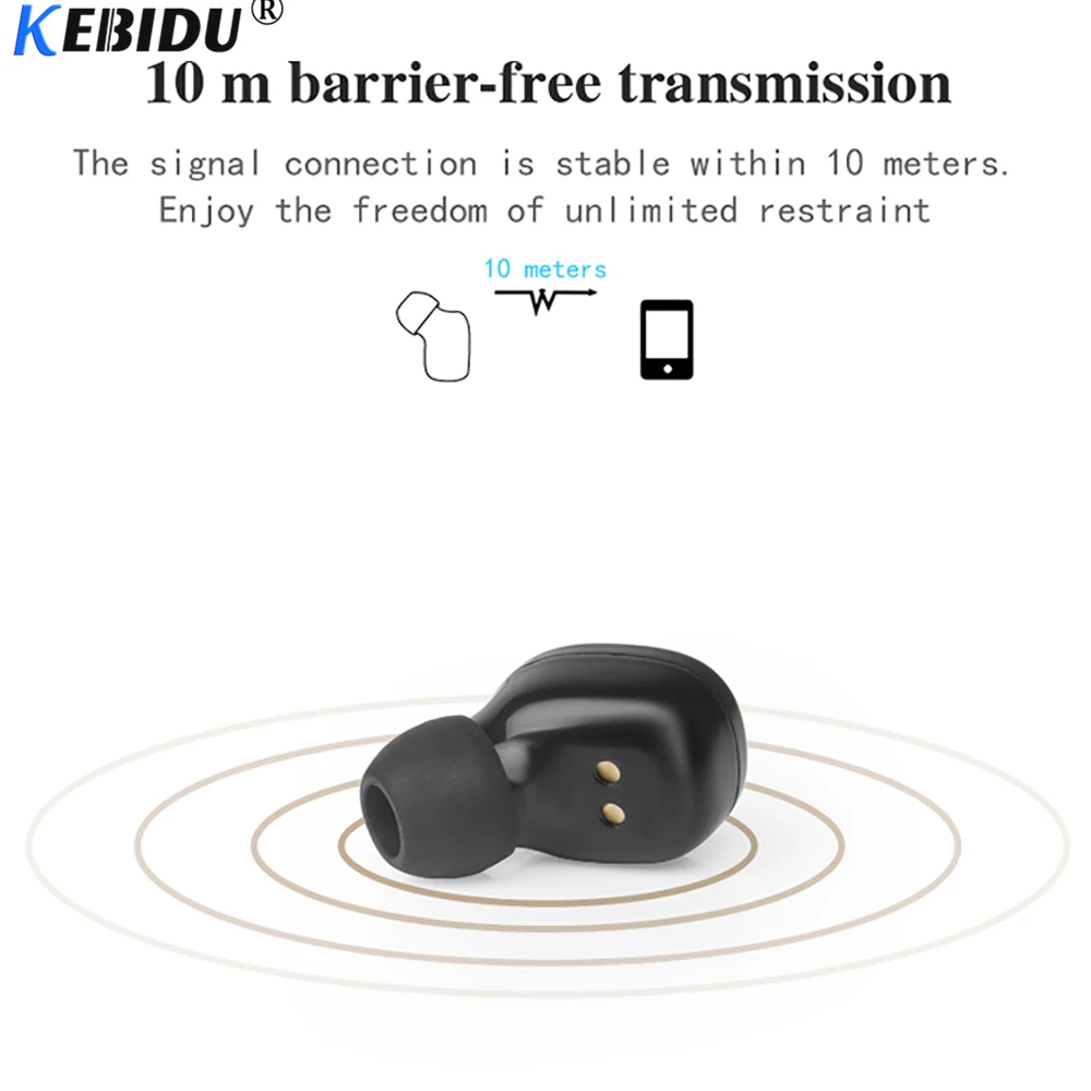 Беспроводные Bluetooth-наушники KEBIDU T18S TWS мини-наушники Bluetooth 5 0 стереонаушники с