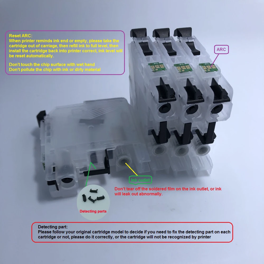 

YOTAT Refillable ink cartridge LC 211 LC211 for Brother MFC-J880N DCP-J962N MFC-J730DW MFC-J830DW MFC-J900DW MFC-J990DW