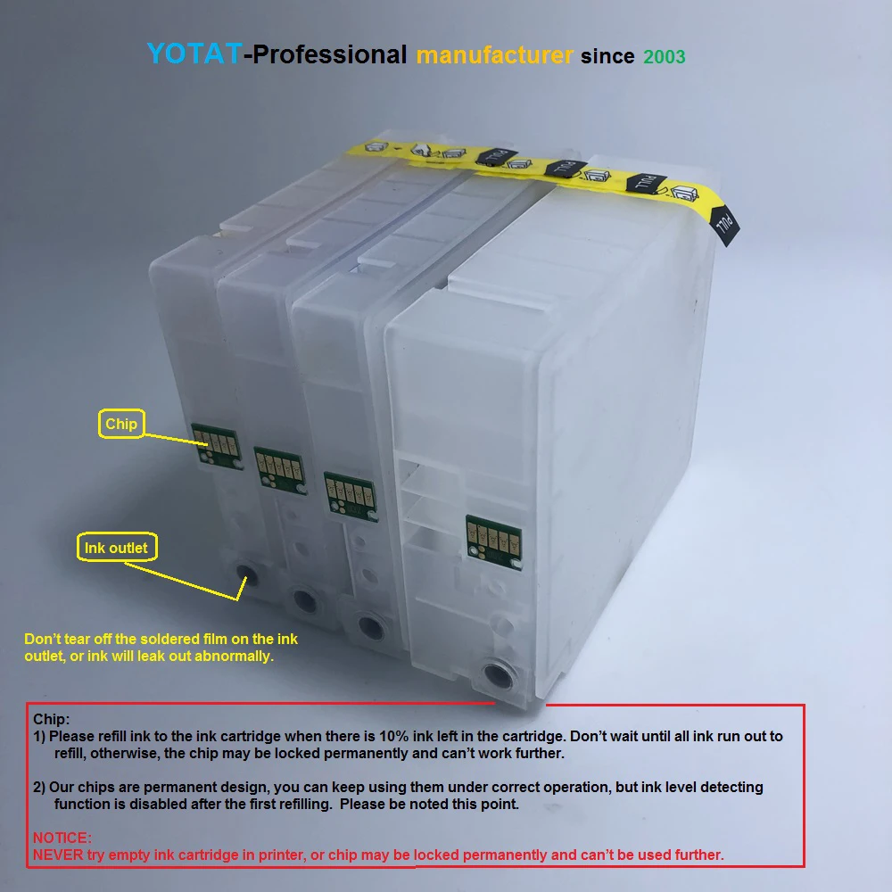 YOTAT Refillable ink cartridge PGI-2700 PGI2700 PGI-2700XL For Canon MAXIFY iB4070 iB4170 MB5070 MB5170 MB5370 printer
YOTAT Refillable ink cartridge PGI-2700 PGI2700 PGI-2700XL For Canon MAXIFY iB4070 iB4170 MB5070 MB5170 MB5370 printer
