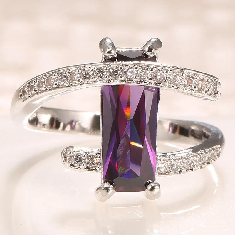 Fashion Rectangle Alexdrite Fashion Princess Zircon Ring Wedding Gifts Size 6-10 Cut Rings Women Copper Engagement Ring
Fashion Rectangle Alexdrite Fashion Princess Zircon Ring Wedding Gifts Size 6-10 Cut Rings Women Copper Engagement Ring