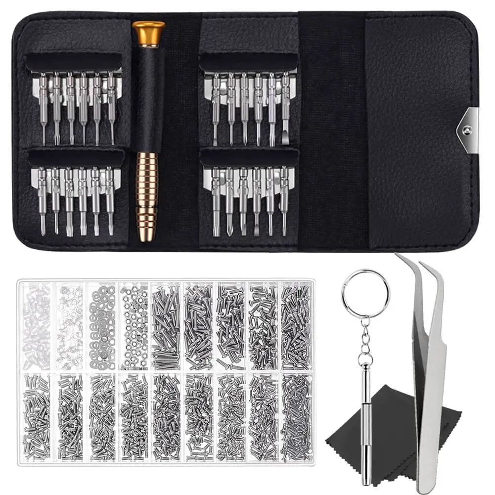 Eyeglass Repair Kit With 25Pcs Precision Eyeglass Screwdriver Set And 1000Pcs Glasses Screws For Eyeglasses Sunglasses
Eyeglass Repair Kit With 25Pcs Precision Eyeglass Screwdriver Set And 1000Pcs Glasses Screws For Eyeglasses Sunglasses