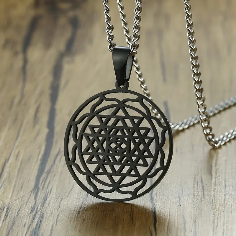 Men Sri Yantra Mandala Pendant Necklace in Black Lucky Charm Stainless Steel Blessed Energized Spiritual Jewelry 24 inch
Men Sri Yantra Mandala Pendant Necklace in Black Lucky Charm Stainless Steel Blessed Energized Spiritual Jewelry 24 inch