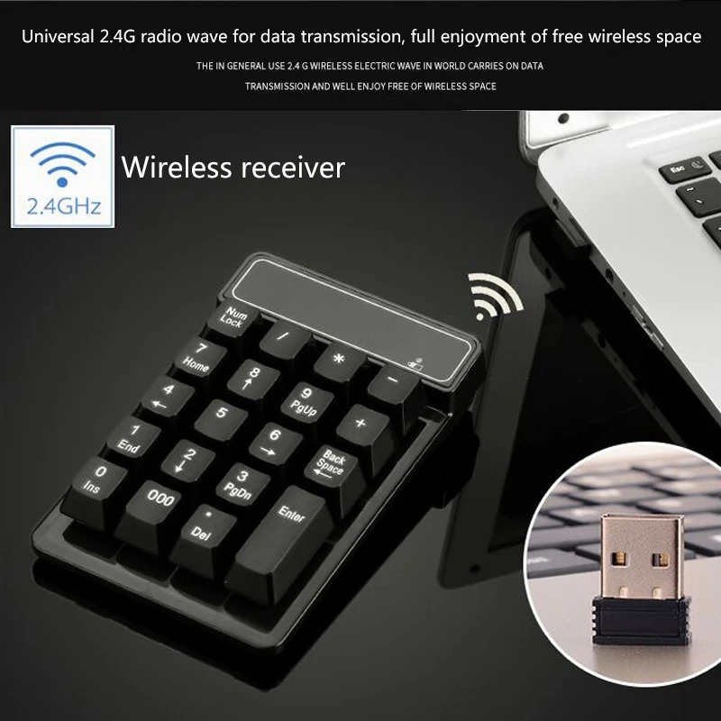 2 4G Беспроводная цифровая клавиатура USB компьютерная мини-клавиатура | Компьютеры