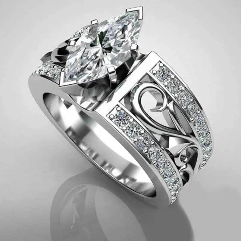 Huitan Luxury Engagement Ring with Round Brilliant Cubic Zirconia Plant Design Wedding Present Ring For Fiance Wholesale
Huitan Luxury Engagement Ring with Round Brilliant Cubic Zirconia Plant Design Wedding Present Ring For Fiance Wholesale