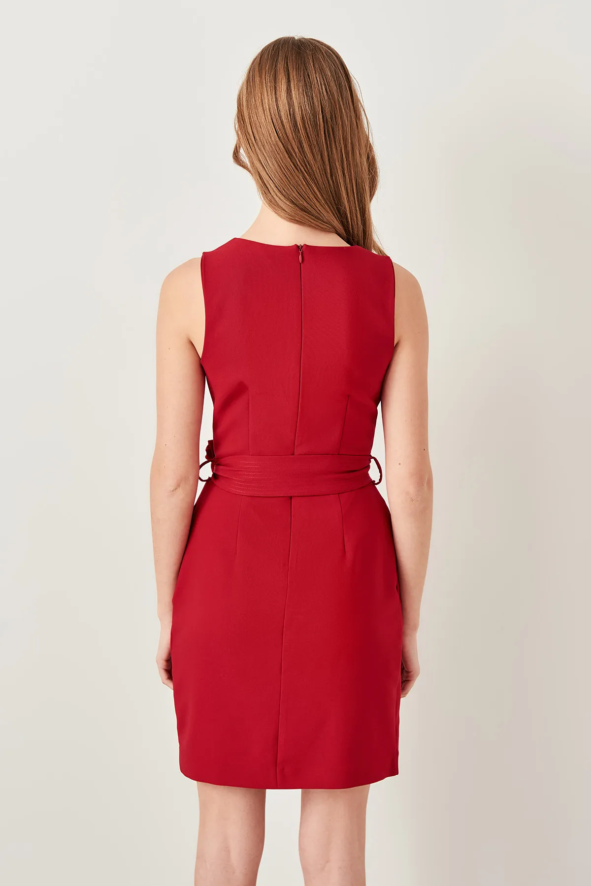 Trendyol Bordeaux Detail Dress Belt TWOSS19AA0063