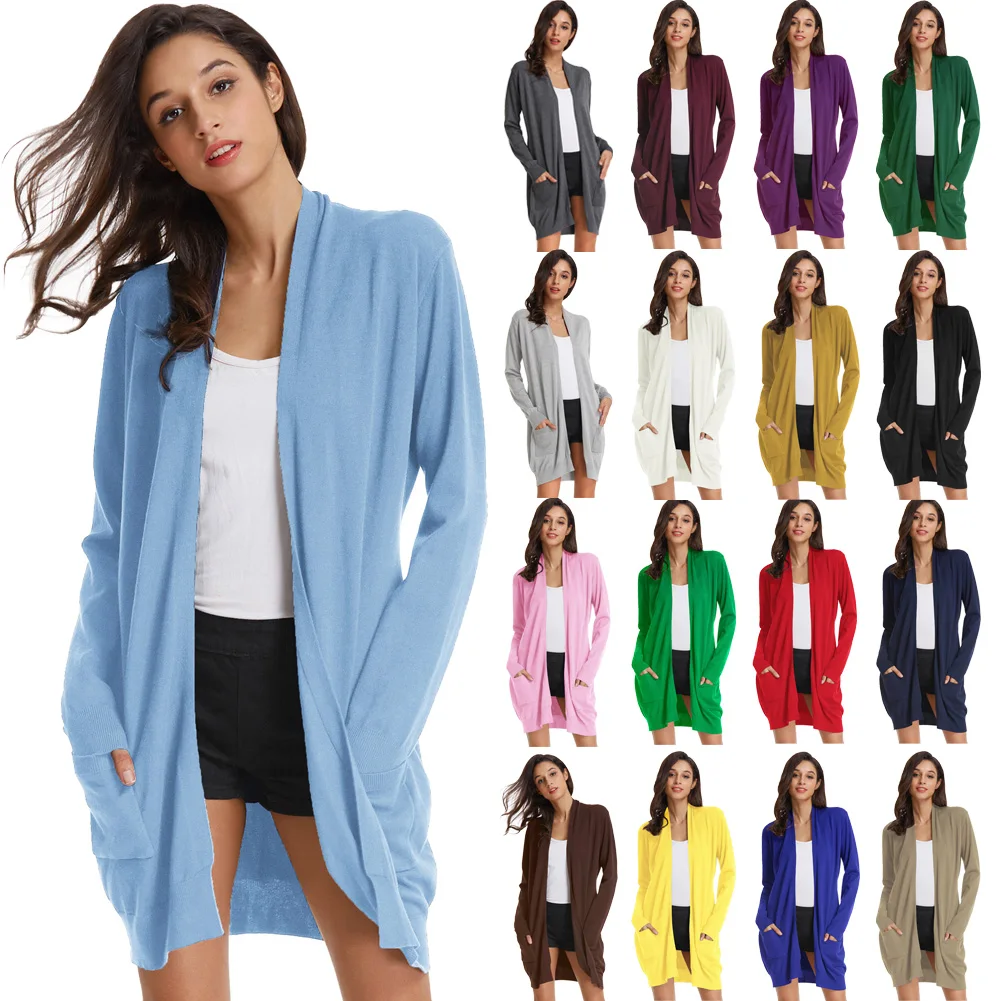 GK Women's coat Spring Fall Classic Open Front plain color pockets elegant retro lady Long Knitted Coat Knitwear Cardigan jacket
GK Women's coat Spring Fall Classic Open Front plain color pockets elegant retro lady Long Knitted Coat Knitwear Cardigan jacket