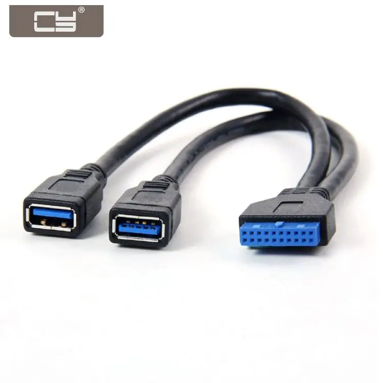 

CY 2 Ports USB 3.0 Female to Motherboard 20pin Header Cable 10cm