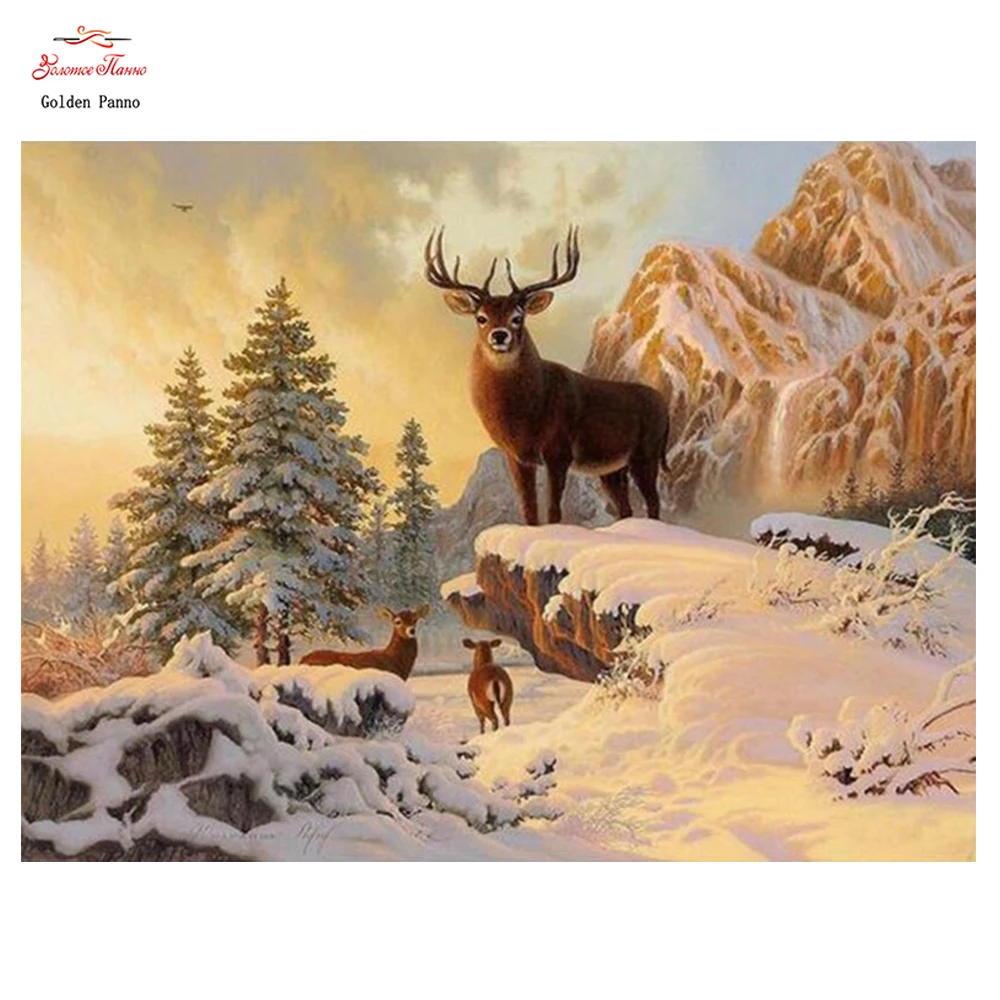Golden panno Diamond painted cross stitch winter deer diamond mosaic full animal pattern living room decoration handmade crafts
Golden panno Diamond painted cross stitch winter deer diamond mosaic full animal pattern living room decoration handmade crafts