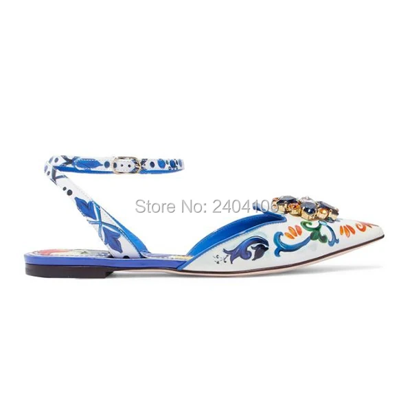 Fashion Sweet Girls Sandals Summer Ankle Strap Pointed Toe Bling Crystal Flats Blue White Leather Flower Prints Flat Shoes Women
Fashion Sweet Girls Sandals Summer Ankle Strap Pointed Toe Bling Crystal Flats Blue White Leather Flower Prints Flat Shoes Women