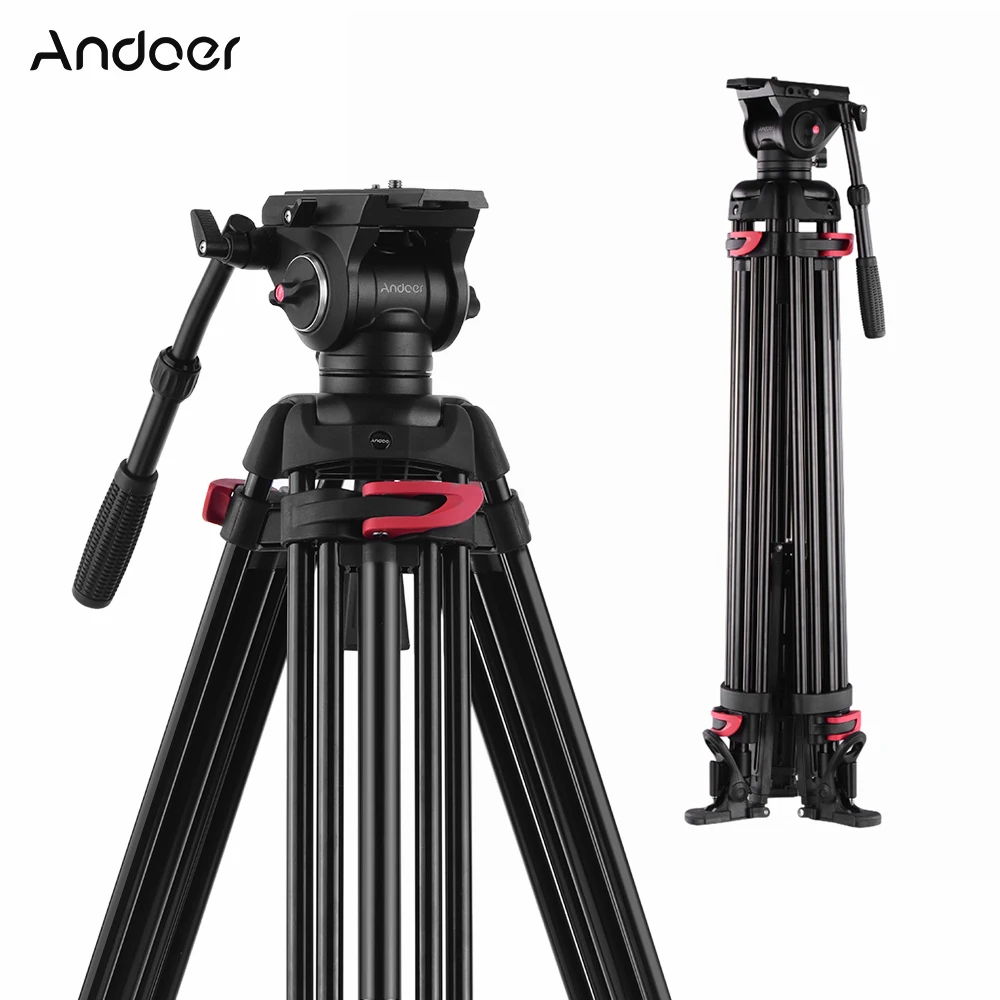 Профессиональный штатив Andoer XTK 8018 с панорамной головкой максимальная высота 180 см