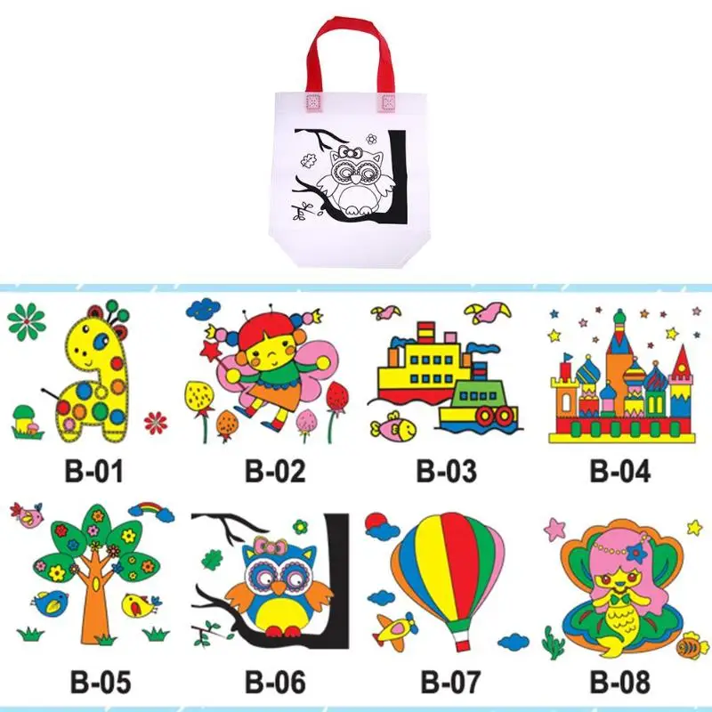 Graffiti Handbag Kids Bag Children DIY Environmental Cloth Painted Bags Kindergarten Painting Fill-color Drawing Toys Cartoon
Graffiti Handbag Kids Bag Children DIY Environmental Cloth Painted Bags Kindergarten Painting Fill-color Drawing Toys Cartoon