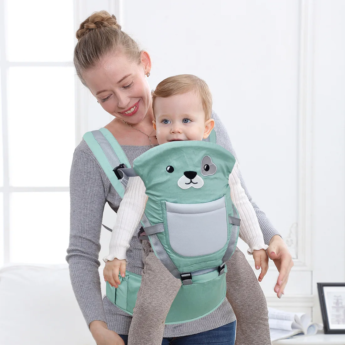 Cute Cartoon Baby Carrier Backpacks 10 Functions Suitable for Multiple Ages Kangaroo Sling Wrap Infant | Мать и ребенок