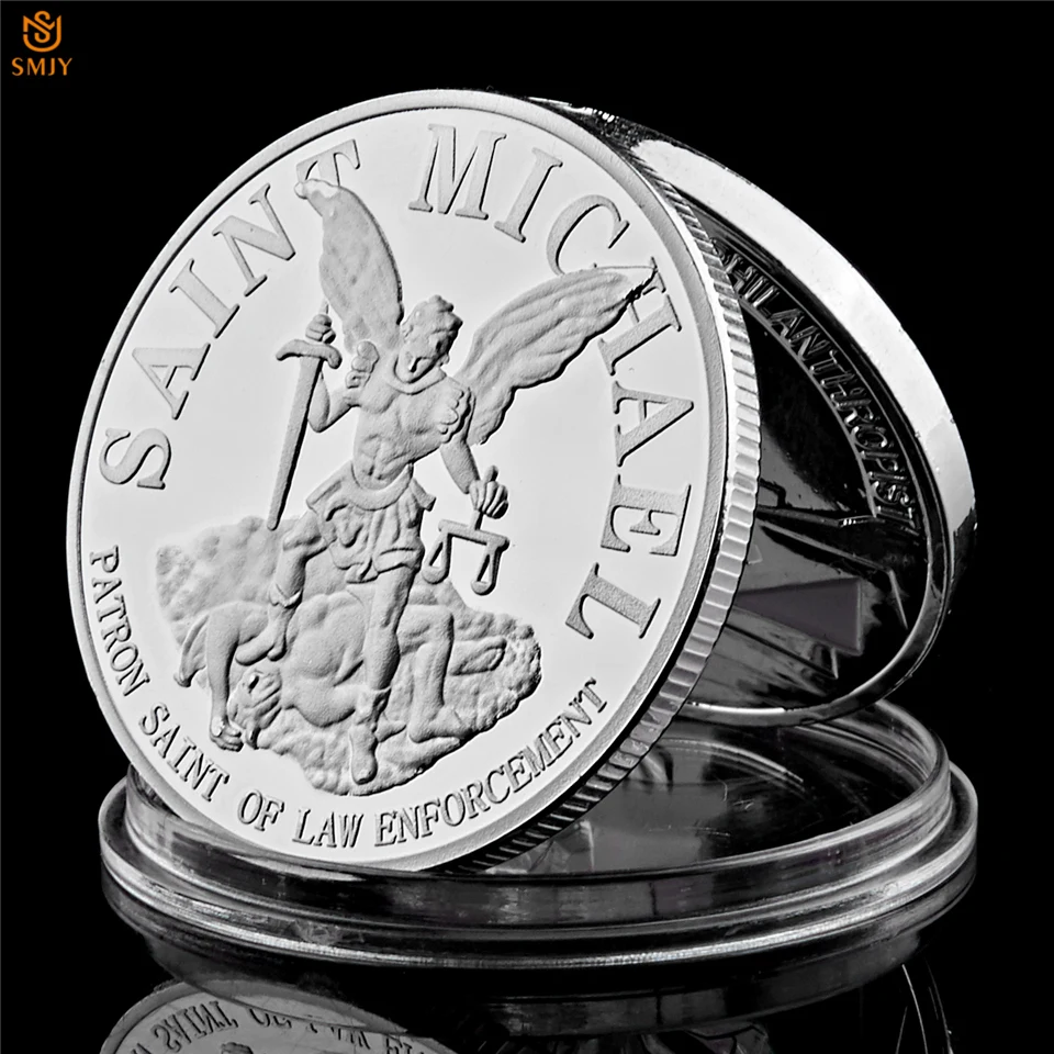 Law Enforcement Archangel St. Michael USA Silver/Gold Metal Challenge Coin Collection With Coin Protection Capsules
Law Enforcement Archangel St. Michael USA Silver/Gold Metal Challenge Coin Collection With Coin Protection Capsules