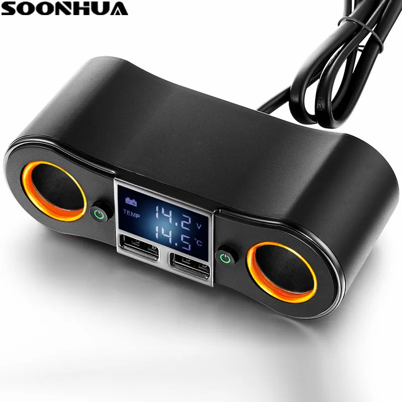 SOONHUA автомобильное зарядное устройство с двумя USB-портами адаптер для быстрой зарядки защита от перезарядки с цифровым дисплеем переключат...
SOONHUA автомобильное зарядное устройство с двумя USB-портами адаптер для быстрой зарядки защита от перезарядки с цифровым дисплеем переключат...