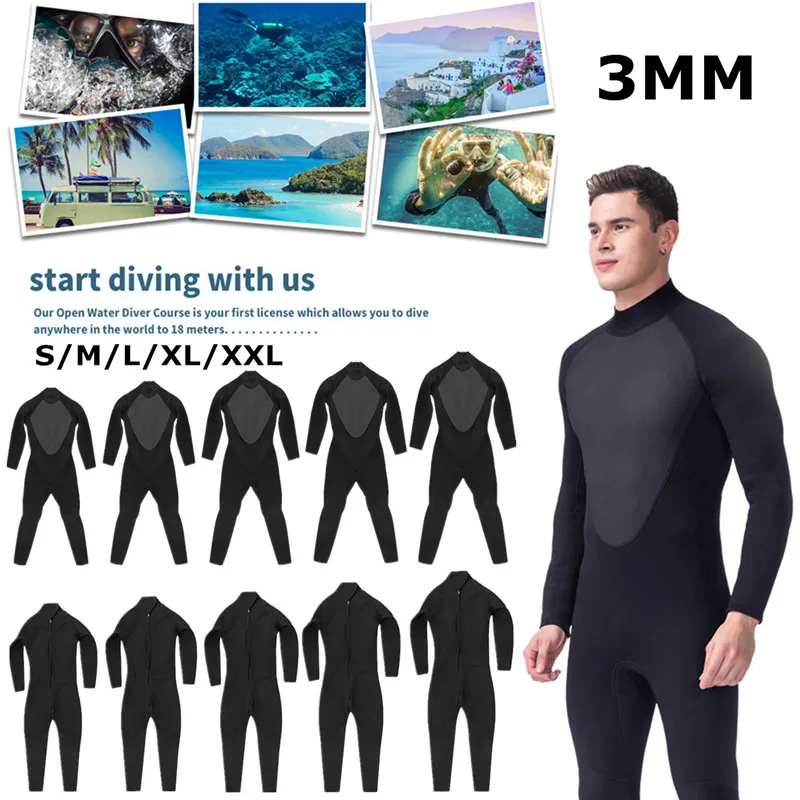 

3 мм Мужские гидрокостюм S-XL полный боди повышенной эластичностью водолазный костюм для плавания серфинга подводное плавание Эластичный ре...