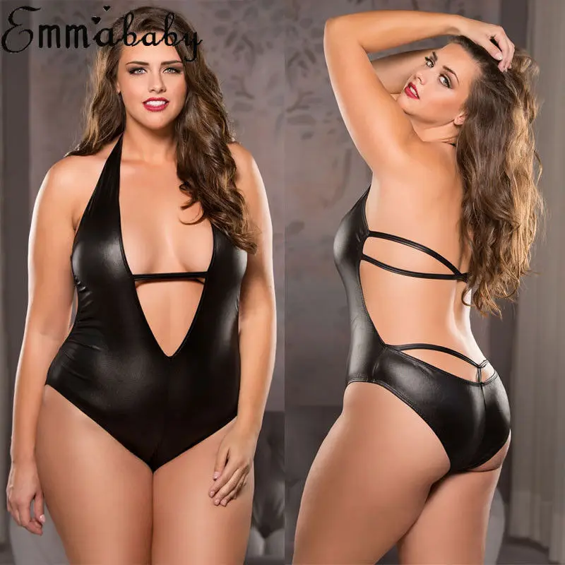Women Fashion PU Sexy Bodysuit V-neck Sleeveless Jumpsuit Romper Leotard Tops Women Solid Black Sexy Bodysuit Plus Size S-XXL
Women Fashion PU Sexy Bodysuit V-neck Sleeveless Jumpsuit Romper Leotard Tops Women Solid Black Sexy Bodysuit Plus Size S-XXL
