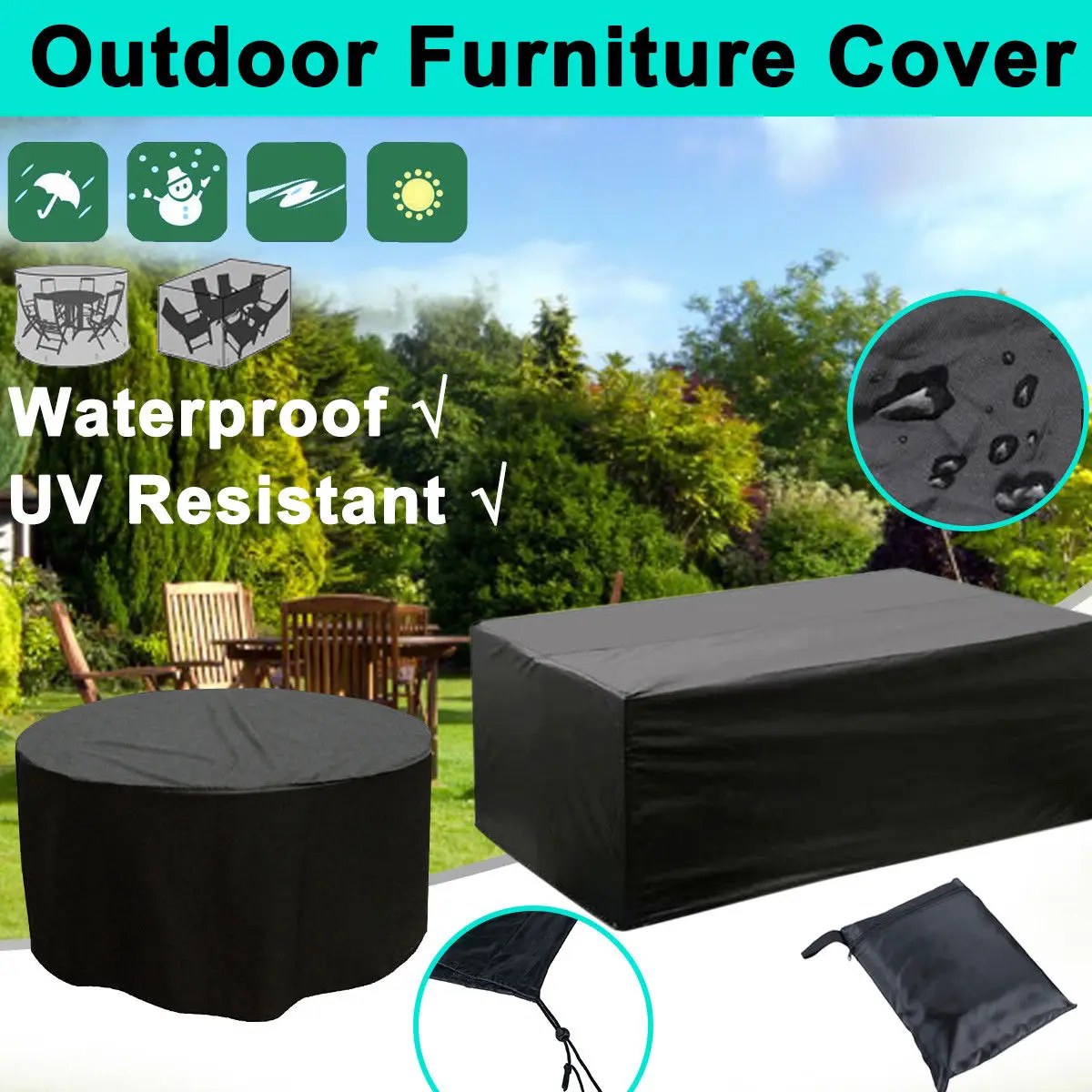 5 Size Outdoor Garden Furniture Cover Waterproof Oxford Fabric Sofa Protection Set Patio Wind Rain Snow BBQ Dustproof UV Black
5 Size Outdoor Garden Furniture Cover Waterproof Oxford Fabric Sofa Protection Set Patio Wind Rain Snow BBQ Dustproof UV Black