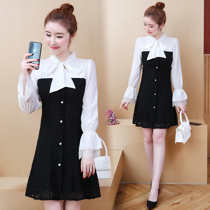 new 2019 spring women Korean fashion lace stitching patchwork two-piece vestido lady outfit dress lace bow dresses S-XXL
new 2019 spring women Korean fashion lace stitching patchwork two-piece vestido lady outfit dress lace bow dresses S-XXL