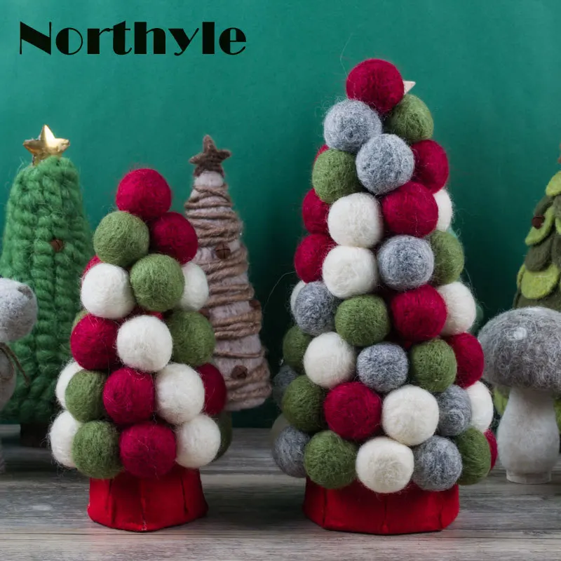Оригинальный Northyle BS163258 Рождественский шар дерево шерстяной фигурка xmas декорация