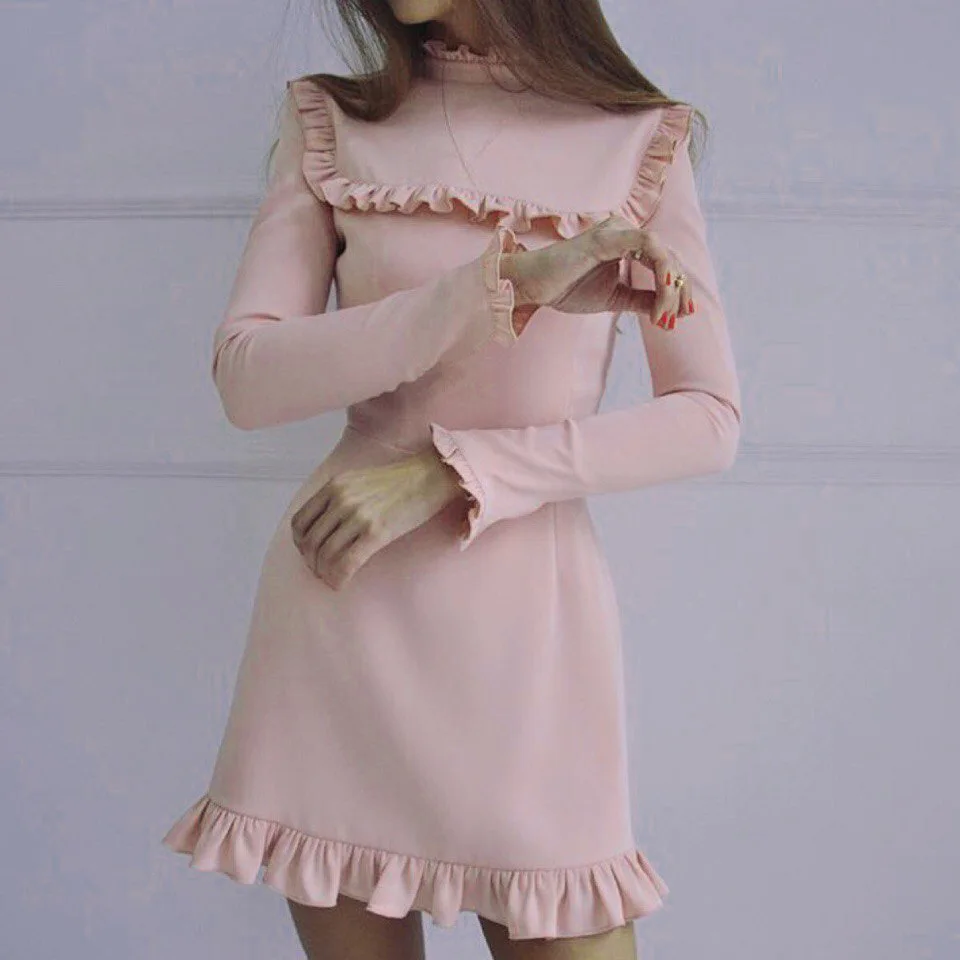 Women Fashion Ruffles Dress Casual Butterfly Sleeve dresses Elegant Party Long sleeve female Vestidos
Women Fashion Ruffles Dress Casual Butterfly Sleeve dresses Elegant Party Long sleeve female Vestidos