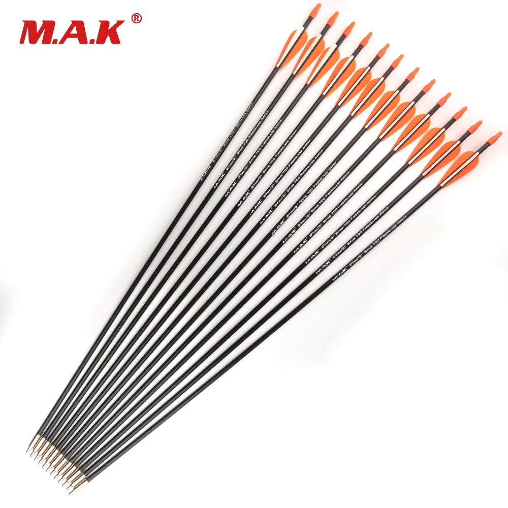US 6/12/24 pcs Fiberglass Arrow 31 Inche Spine 700 Diameter 7 mm 2 Orange 1 White vanes for Recurve Bow Archery Hunting Shooting
US 6/12/24 pcs Fiberglass Arrow 31 Inche Spine 700 Diameter 7 mm 2 Orange 1 White vanes for Recurve Bow Archery Hunting Shooting