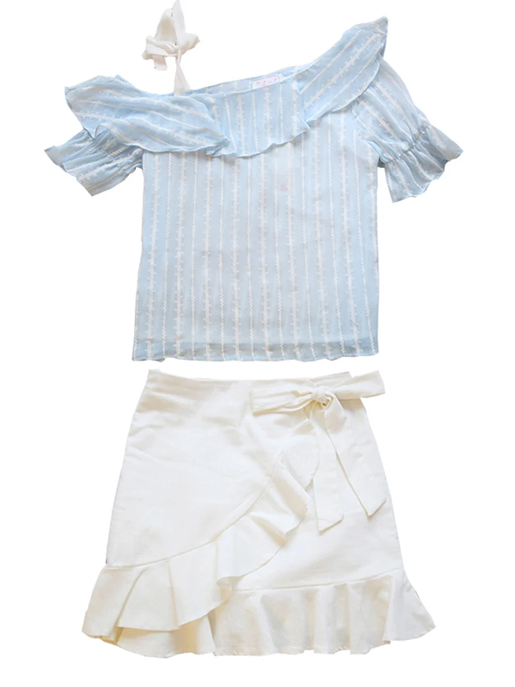 2 piece set women sweet suit students 2019 summer new chiffon blouse top & ruffles skirt two-piece clothing set vestidos S-XL
2 piece set women sweet suit students 2019 summer new chiffon blouse top & ruffles skirt two-piece clothing set vestidos S-XL