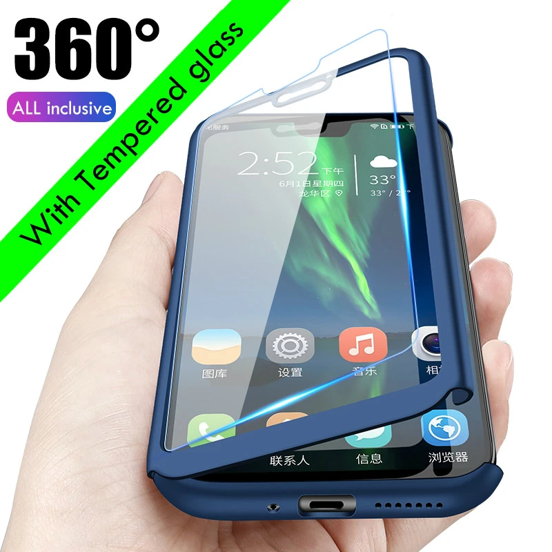Роскошный 360 чехол для телефона huawei P20 P30 Lite Pro Nova 3 3i 4E P smart Honor 8A 8X 8C Play 7C 7A со стеклом