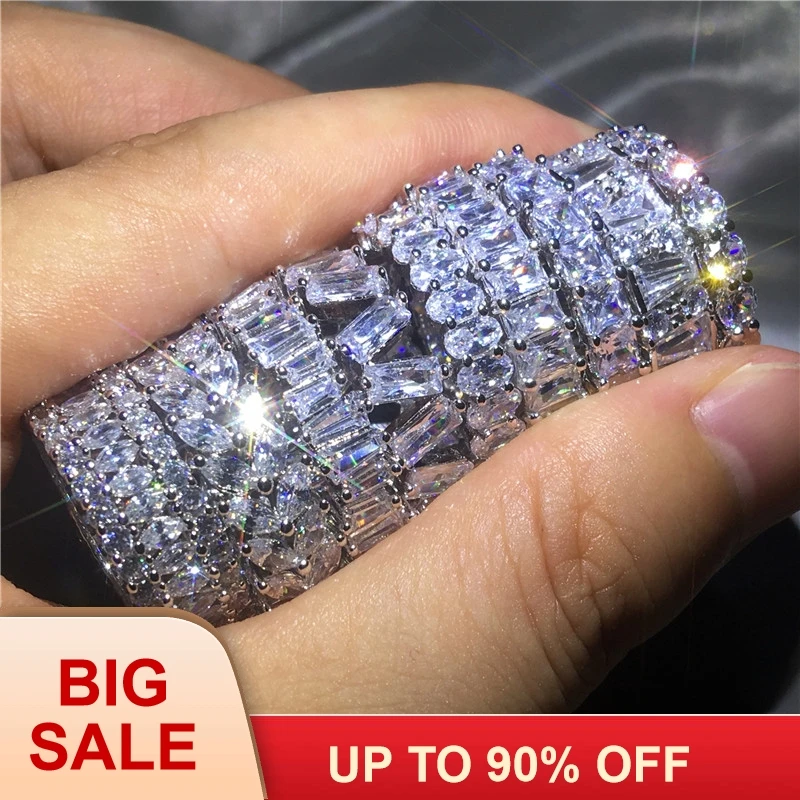 

9 видов стилей бренд перстня AAAAA Cz Sona камень серебряного цвета обручальное кольцо для женщин мужчин ювелирные изделия на палец