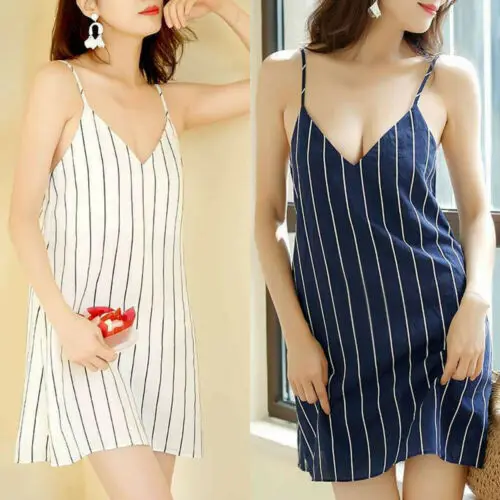 2019 NEW Womens Summer Solid Dress Sleeveless Sling Stripes Fashion Sweet Mini Dress V Neck
2019 NEW Womens Summer Solid Dress Sleeveless Sling Stripes Fashion Sweet Mini Dress V Neck