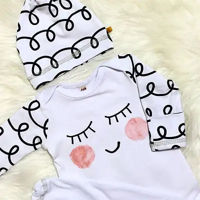 Комплект детской одежды из 2 предметов для новорожденных пижама с длинными