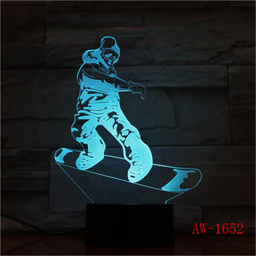 Figure Snow Skating 3D Desk Night Light Coloful Gradient LED Desk Lamp Touch Button Table Lampara Child Birthday Gift AW-1652
Figure Snow Skating 3D Desk Night Light Coloful Gradient LED Desk Lamp Touch Button Table Lampara Child Birthday Gift AW-1652