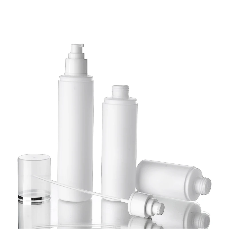 30pcs 180ml classical cream pump bottle white color with silver rim HDPE plastic refillable bottles for cosmetics | Красота и