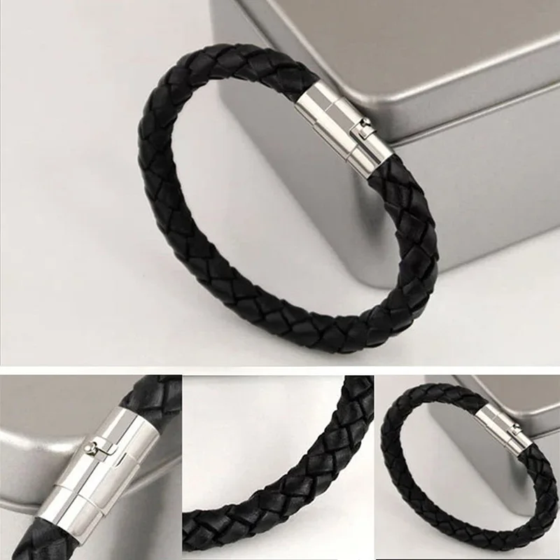 Hot Punk Men Jewelry Braided Leather Bracelet Handmade Bracelet Trendy Stainless Steel Magnetic Clasp Male Wrist Band Gift
Hot Punk Men Jewelry Braided Leather Bracelet Handmade Bracelet Trendy Stainless Steel Magnetic Clasp Male Wrist Band Gift