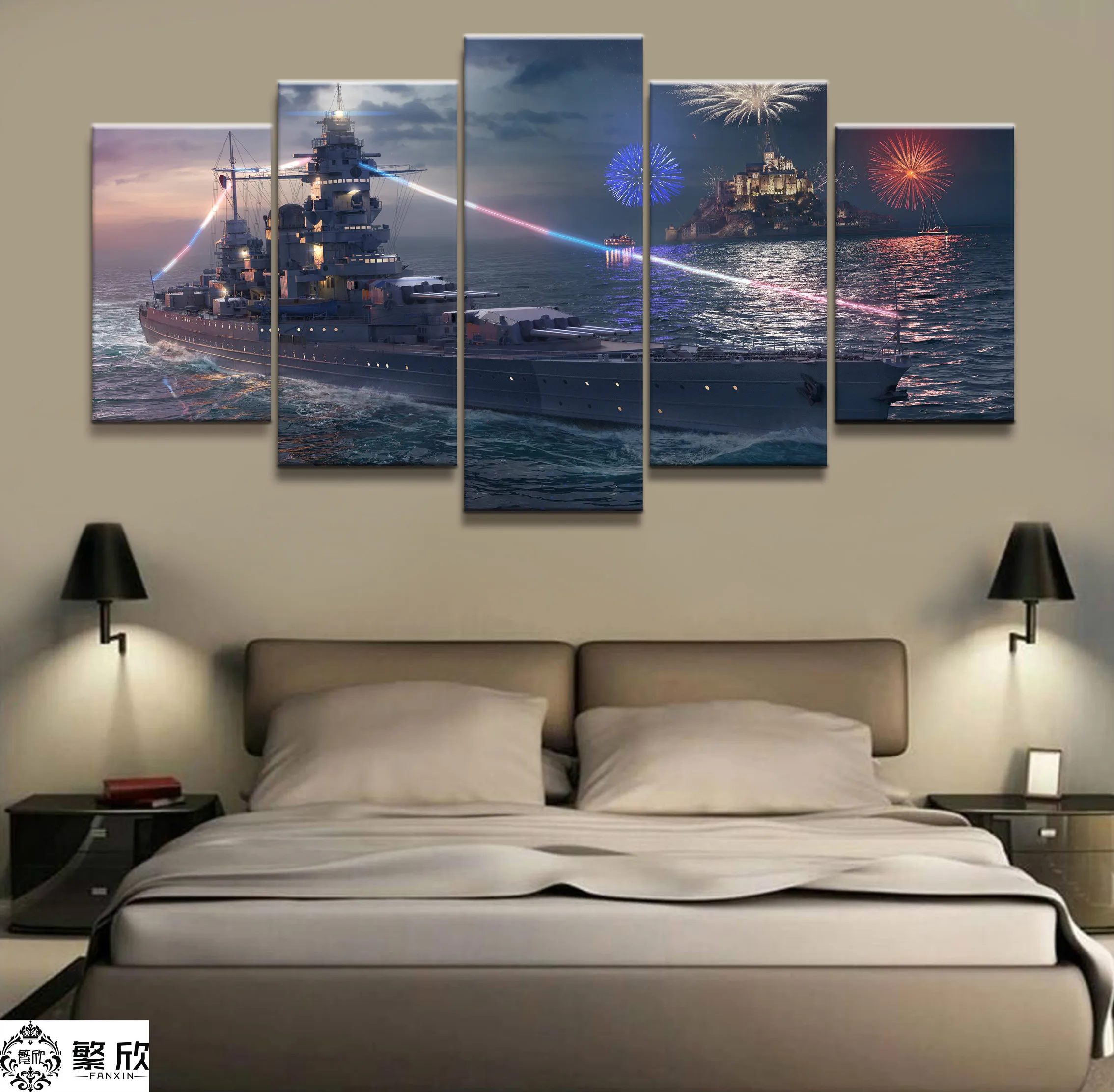 5 шт. военные войны World of warship Танк мировая живопись игра плакат декоративная