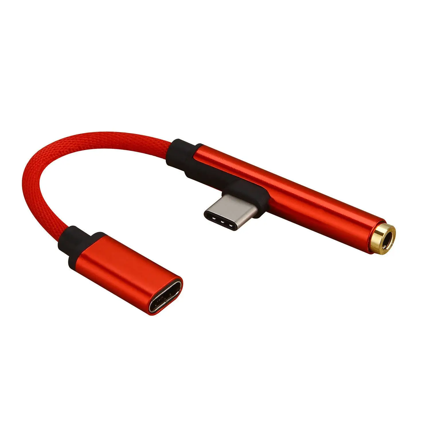 2в1 Type-C для USB-C 3 5 мм разъем Aux кабель наушников адаптер Huawei P20 Xiaomi | Электроника