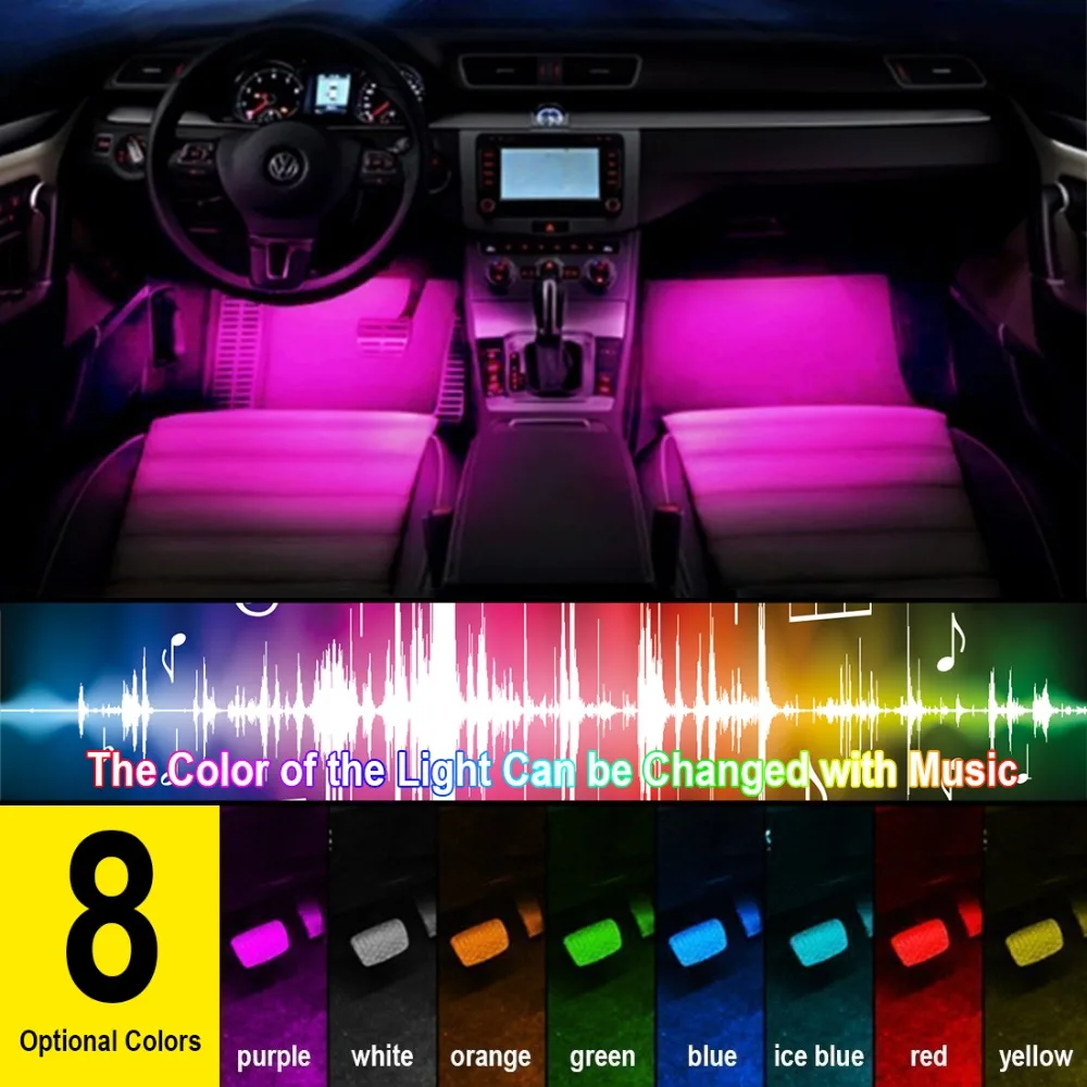 4pcs 9 LEDs Universal RGB LED Flexible Strip Light Interior Decorative Atmosphere Under Neon Lamp 12V Remote Control Car Tuning
4pcs 9 LEDs Universal RGB LED Flexible Strip Light Interior Decorative Atmosphere Under Neon Lamp 12V Remote Control Car Tuning