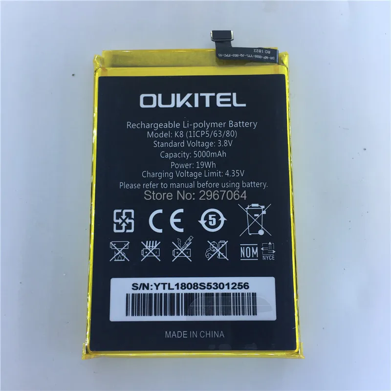 Мобильный телефон батарея для OUKITEL K8 5000 мА/ч 6 0 дюймов MTK6750T дать разбирать
